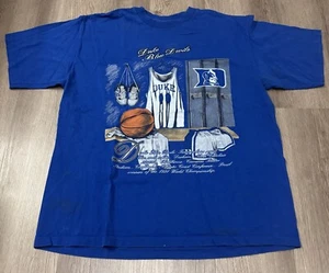 Vintage 1991 Nutmeg Duke Blue Devils Basketball Umkleidekabine Einzelnaht XL - Bild 1 von 7