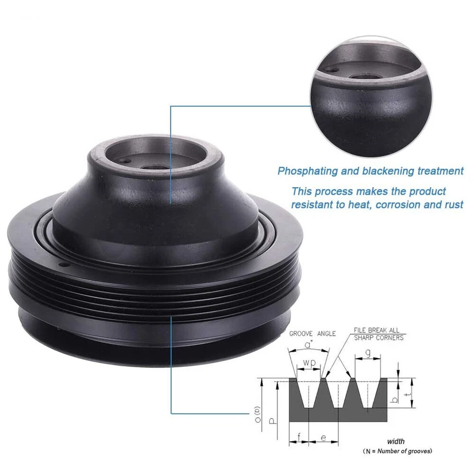 Harmonic Balancer Crankshaft Pulley For 94-04 Mitsubishi Montero Sport 3.0L/3.5L - Image 1 of 1