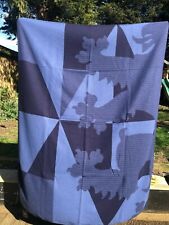 Pringle Of Scotland giant lion unisex Merino mixed cashmere navy blanket throws