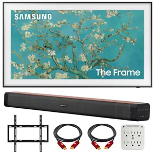 Samsung 32" The Frame QLED HDR 4K Smart TV w/ Deco Home 60W Soundbar Bundle 2023 - Picture 1 of 12