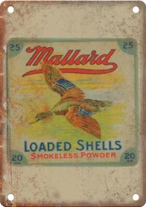 Mallard Loaded Shells Vintage Ad 12" x 9" Reproduction Metal Sign O72 - Picture 1 of 1