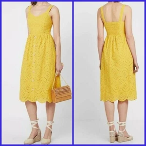 New Look Ladies Yellow Cotton Summer Holiday Dress Size 6 - 16 - Picture 1 of 7