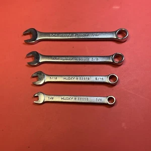 HUSKY - Lot Of 4 Vintage Combination Wrenches (1/4”,5/16”,3/8” & 7/16”) USA - Bild 1 von 4
