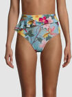 $153 PatBO Women's Blue Hibiscus Ruffle Bikini Bottom Swimwear Size Large