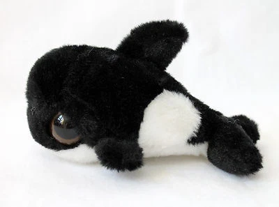 MARKENLOS Wal Orca Killerwal 15 cm Plüsch große Augen Plüschtier Fisch