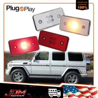 F&R LED Side Marker Lights Clear For 02-14 Mercedes-Benz W463 G500 G550 G-Class - Image 1 of 4