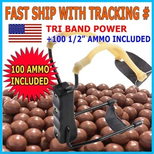 High Velocity Folding Wrist Slingshot Catapult Powerful Hunting Sling Shot - Picture 1 of 11