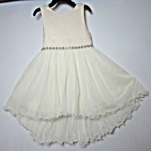 American Princess Ivory Tulle Party Dress With Jeweled Pearl Waist Girls Size 6X - Picture 1 of 10