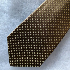 Kiton 7-Fold Brown Small Blue Yellow Circles Tie - Picture 1 of 3