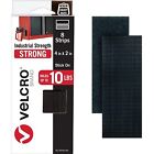 Velcro Heavy Duty Fasteners 4X2 Inch Strips With Adhesive 8 Sets 10 Lbs Black