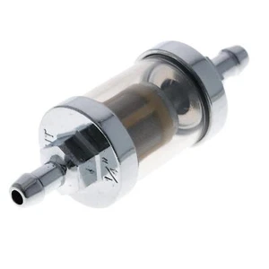 Gasoline Filter Chrome 8mm High Flow with View Glass for Hot Rod US Car Showcar - Picture 1 of 7