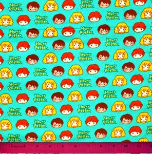 Harry Potter Kawaii Fabric - HALF YARD  Sewing Quilting 100% Cotton Hermione Ron - Picture 1 of 1