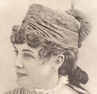 WRIGHT'S POND LILY TOILET WASH TRADE CARD,  VERY PRETTY LADY WEARING A HAT  C463