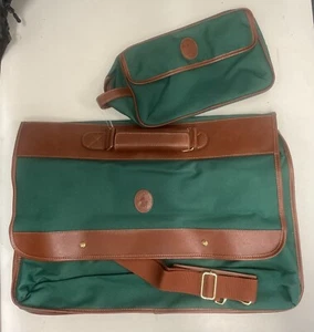 Polo Ralph Lauren Vintage Green Duffle & Attache Luggage Carry On Travel - Bild 1 von 5