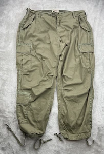 Vtg Abercrombie Fitch Pants Womens 36 Green Y2K Baggy Paratrooper Military Cargo - Picture 1 of 16