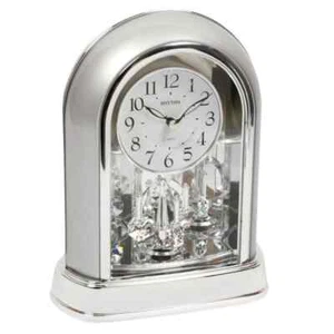 Reloj de cuarzo Rhythm Silver Arch Mantel con cristales 4SG696WR19 - Imagen 1 de 1