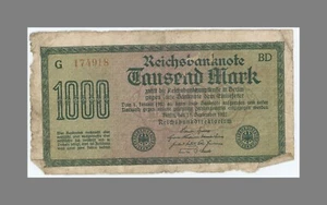 1922 Alemania 1000 marcos billete de banco billete del Reichsbank - Imagen 1 de 2