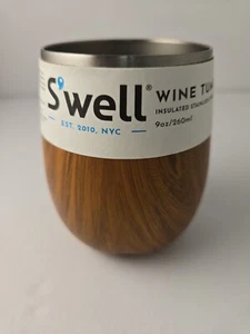 S'well Stainless Steel Wine Tumbler - 9 Fl Oz - Teakwood - NEW - Picture 1 of 6