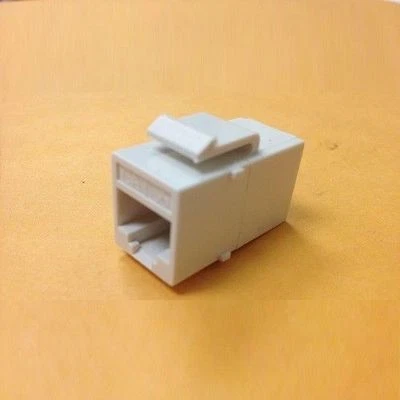 5 pcs LOT Inline RJ45 Keystone Wall Coupler Jack Adapter White CAT5/CAT5e  - Image 1 of 3