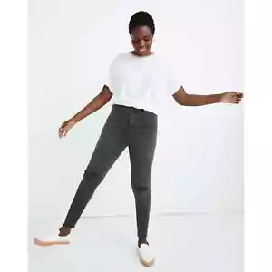 NWT Madewell Curvy High-Rise Skinny Jeans in Black Sea Size 37 A1 - Picture 1 of 7