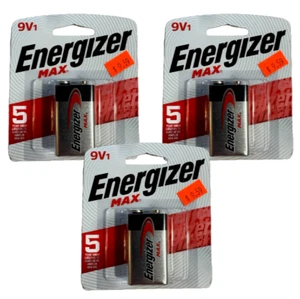 Energizer Max 9-Volt Alkaline Batteries Long Lasting Batteries 3 Pack - Picture 1 of 3