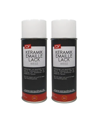 KERAMIK EMAILLE 2x 400ml Badewannen Farbe Email Reparatur Lack Weiss Weiß WC - Bild 1 von 2