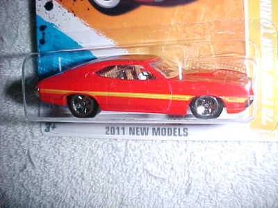 HOT WHEELS '72 FORD GRAN TORINO SPORT 2011 NEW MODELS (RED) VHTF NEW HW DIECAST - Image 1 of 4