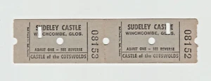 Boleto de admisión vintage al castillo de Sudeley Winchcombe Gloucester - Imagen 1 de 2