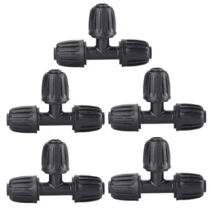 5 Pack 1/2" Drip Irrigation Fittings Lock Barbed Tee Connectors 1/2 Inch T Conne - Picture 1 of 5