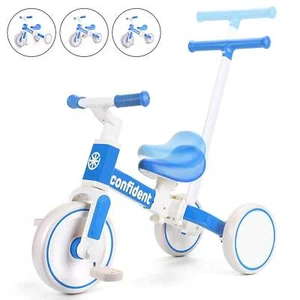 Baby Balance Bike For Kids 1-3 Years Old, Toddler Trike With Parent Steering Pus - Picture 1 of 37