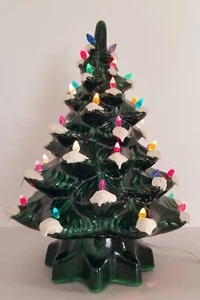 Vintage Ceramic Lighted Christmas Tree 12-1/2" Excellent Pre-owned Condition - Picture 1 of 10