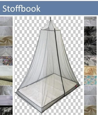 STOFFBOOK NETZ FLIEGENGITTER STRETCH JACQUARD BLÜMCHEN STOFFE ~17 FARBEN #SG27 - Bild 1 von 3