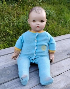 IDEAL Vintage 1950's Doll Hard Plastic MOLDED HAIR MOVING SLEEP EYES ANTIQUE - Picture 1 of 23