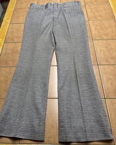 Vintage Grand Slam Munsingwear Penguin Golf Pants Gray Brown Plaid Sz 32 X 30 - Picture 1 of 9