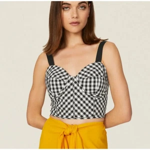 Tome Collective Gingham Bustier Cropped Cotton Tank Top Size US 2 - Picture 1 of 5