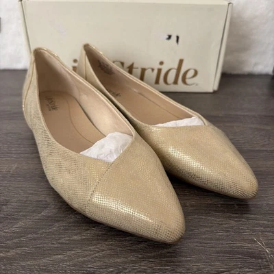 LifeStride Mujer 10M Promise Planos Dorado Taupe Imitación Serpiente Estampado Cómodo Suave Sys Foto 1 de 3