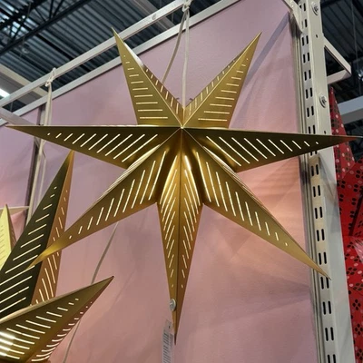 Ikea STRALA Gold Star Pendant Lamp Shade 28" Christmas Holiday Star ⭐️706.061.85 - Image 1 of 4