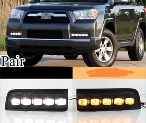 Pair LED DRL Daytime Driving Fog Light Lamp For 4Runner 2010 2011 2012 2013 - Foto 1 di 9