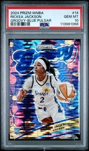 Panini Prizm WNBA 2024 Rickea Jackson #14 Groovy-Blue Pulsar #/199 RC PSA 10 - Imagen 1 de 2