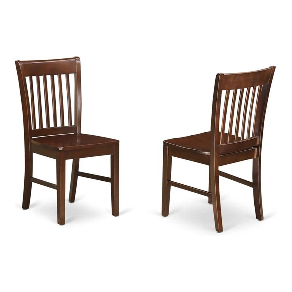 East West Furniture NFC-MAH-W Kitchen/dining Chair Set With Wood Seat Mahogany