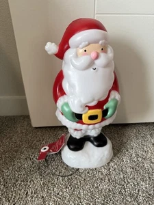 NEW Ashland Christmas 13.8" Santa Blow Mold Gemmy Red White Black Holiday - Picture 1 of 7