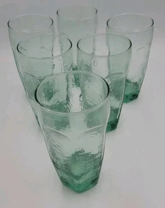 6er Set Vintage grüne Libbey Ritterlichkeit Eis Tee/Wasser Gläser - 6 1/4" hoch - Bild 1 von 8