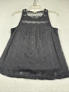 Women's Vintage Black Floral Lace Top Whimsigoth Dark Romantic Witchy Small - Picture 1 of 17