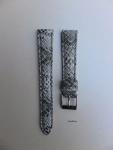 16mm Black Python Grain Genuine Leather Interchangeable Watch Strap For Michele - Picture 1 of 2