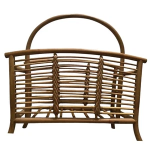 BAMBUS ZEITSCHRIFTEN-/ALBENABLAGE VINTAGE MID CENTURY RATTAN MÖBEL RETRO - Bild 1 von 11