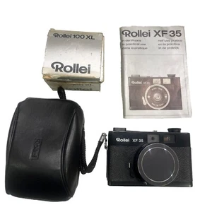 Rollei XF 35 Black Rangefinder 35mm Film Camera w/ 100XL Flash EUC! - Picture 1 of 13