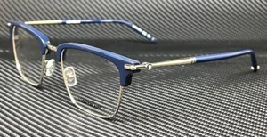 MONT BLANC MB0243O 002 Blue Silver Extra Large Men's 52 mm Eyeglasses - Picture 1 of 5