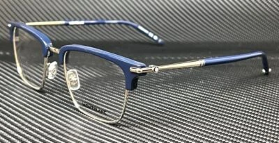 Gafas para hombre Mont Blanc MB0243O 002 azul plata extra grandes 52 mm Foto 1 de 4