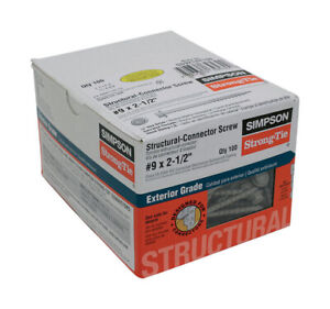 Simpson Strong-Tie SD9212R100-R Galvanized Steel Connector Screw #9 x 2.5 in.