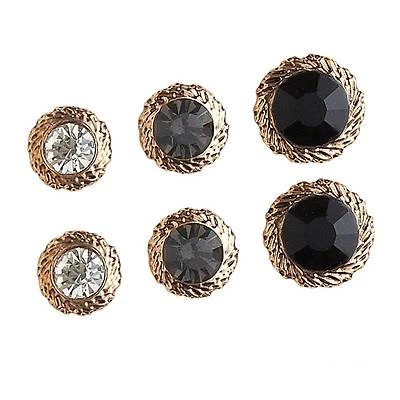 Park Lane "GLEE" 耳环 - 3 双带黑色、灰色和透明水晶 - 原装。 38 美元  — 第 1/2 张图片